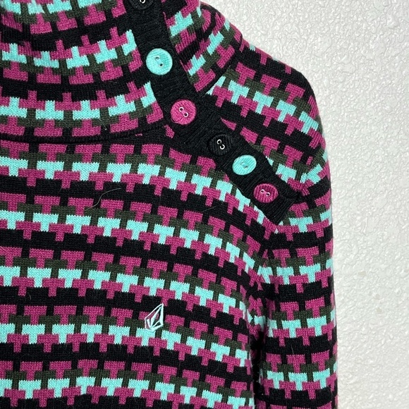 Volcom Rosewood Hooded Cowl Sweater Sz Large - Picture 2 of 8